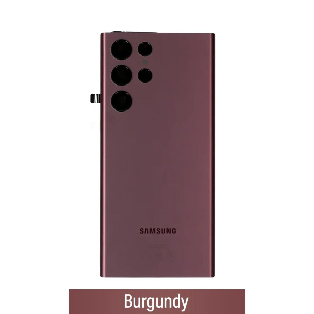 Rear Cover Glass For Samsung Galaxy S22 Ultra S908B GH82-27457B (Gold)-Burgundy Rear Cover Glass For Samsung Galaxy S22 Ultra S908B GH82-27457B (Gold)-Burgundy